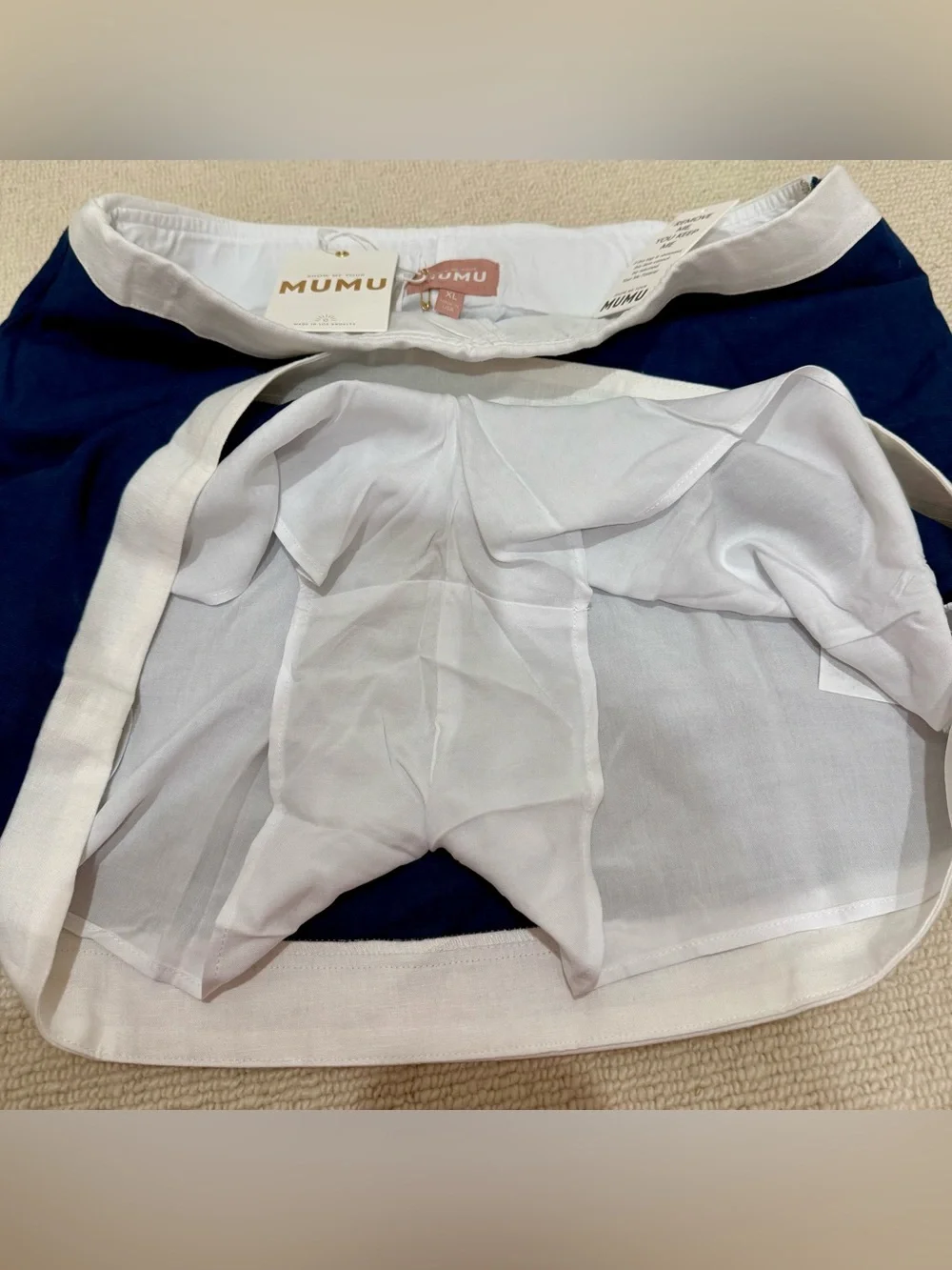 White and Navy Matching Set